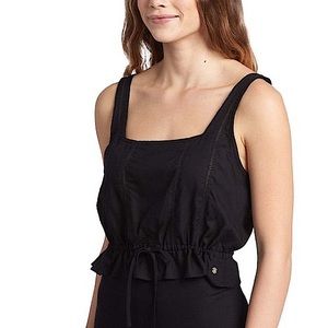 NWT Roxy Take Me There Peplum Tank in Black, Sz. M